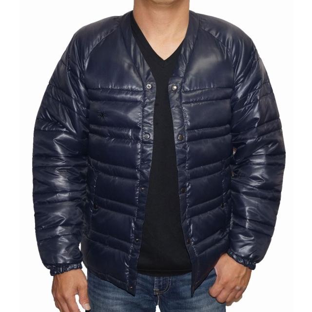 売り尽くし価格 アールニューボールド R Newbold 中綿 ジャケット 襟なし 紺 メンズ ノーカラー ネイビー 冬物 ライオンマーク 初回特典付 Www Yalaphone Com