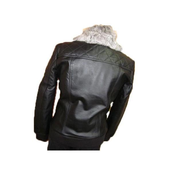 ◆新品 ハムネット ファー付レザージャケット黒サイズM■c041703 ハムネット