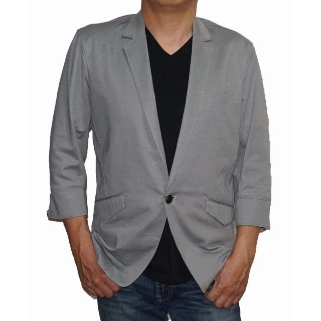 エッセンシャルズ ハイダウェイ ニコル Hideaways Nicole テーラードジャケット 7分袖 Ag19 カットジャケット メンズ グレー 夏物 春物 ストレッチ 残りわずか Mergelyan Am