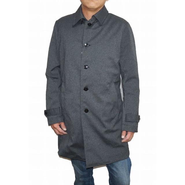 ハイダウェイ ニコル HIDEAWAYS NICOLE ライナー付き ステンカラーコート ヘリンボーン グレー 冬物 防寒 防風 耐寒 保温