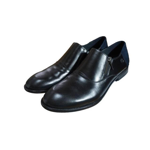 LANVIN en Bleu ブラックレザーシューズ 26.5 madras｜ランバンオンブルー LANVIN en Bleu カジュアル