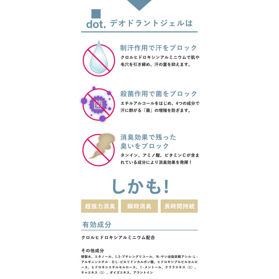 ワキガ対策 デオドラントジェル 加齢臭 足臭 体臭 制汗剤 dot 30ml 医薬部外品 スティック  送料無料 | dot. | 12