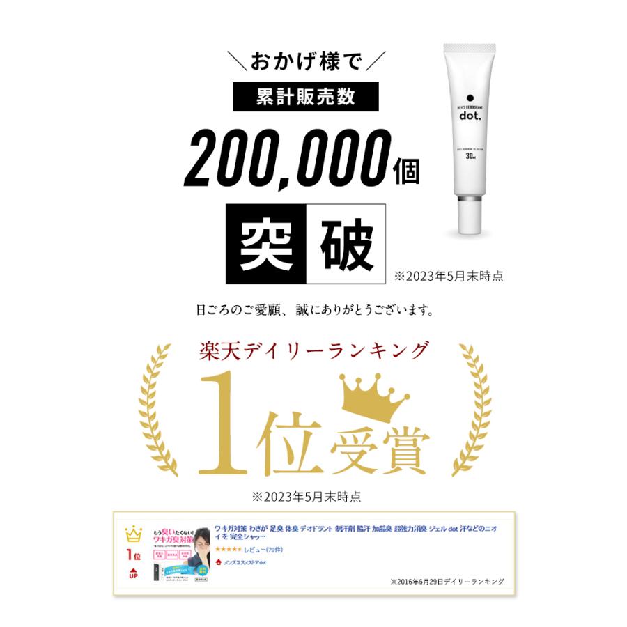 ワキガ対策 デオドラントジェル 加齢臭 足臭 体臭 制汗剤 dot 30ml 医薬部外品 スティック  送料無料 | dot. | 02