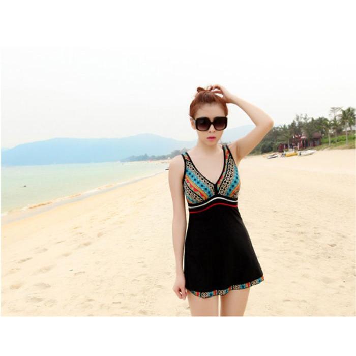 レディース水着 体型カバー ワンピース水着 みずぎ （ M 7号 L 9号 XL