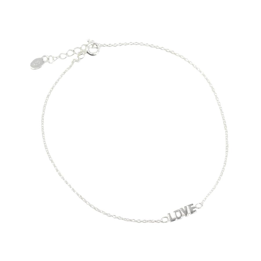 シルバー 925 アンクレット スターリング シルバー LOVE ミサンガ レディース メンズ｜mens-anklet｜02