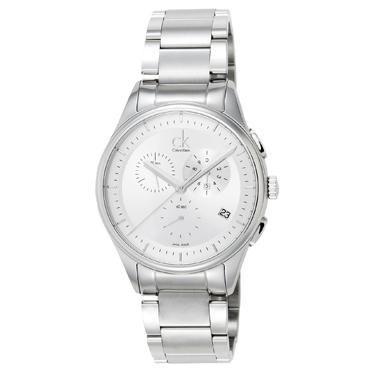 Calvin Klein カルバンクライン メンズ腕時計 CK Basic Chronograph ベーシッククロノグラフ シルバー ステンレスベルト K.2A271.20 K2A27120