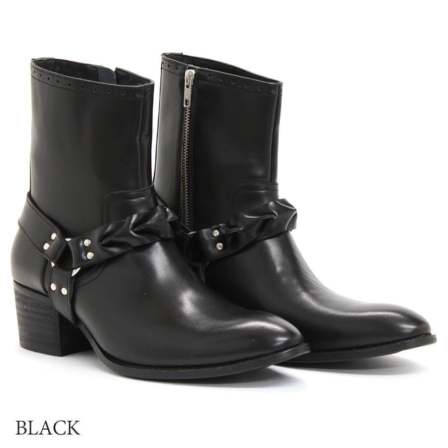 RED COVER（レッドカバー） ブーツ メンズ ヒール 本革 黒 サイド