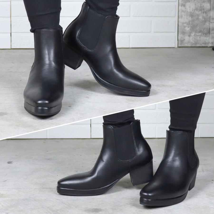 LOVEHUNTER（ラブハンター） ブーツ メンズ ヒール サイドゴア 黒