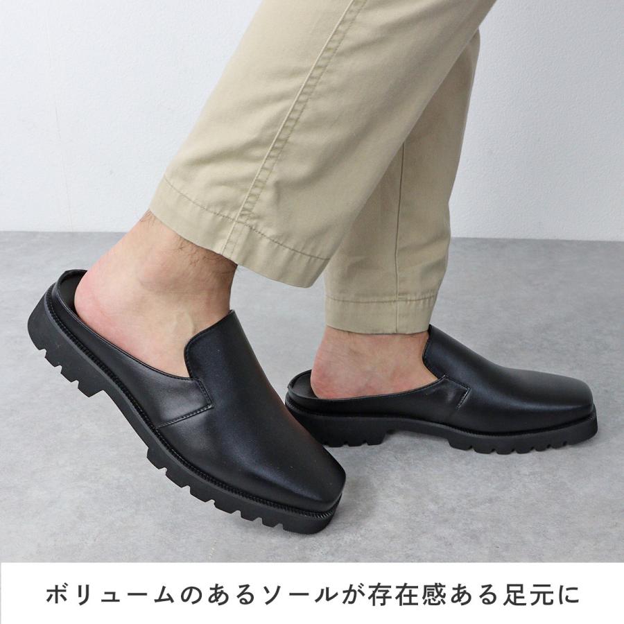 Dedes（デデス） サンダル メンズ ミュール 厚底 ローファー かかと