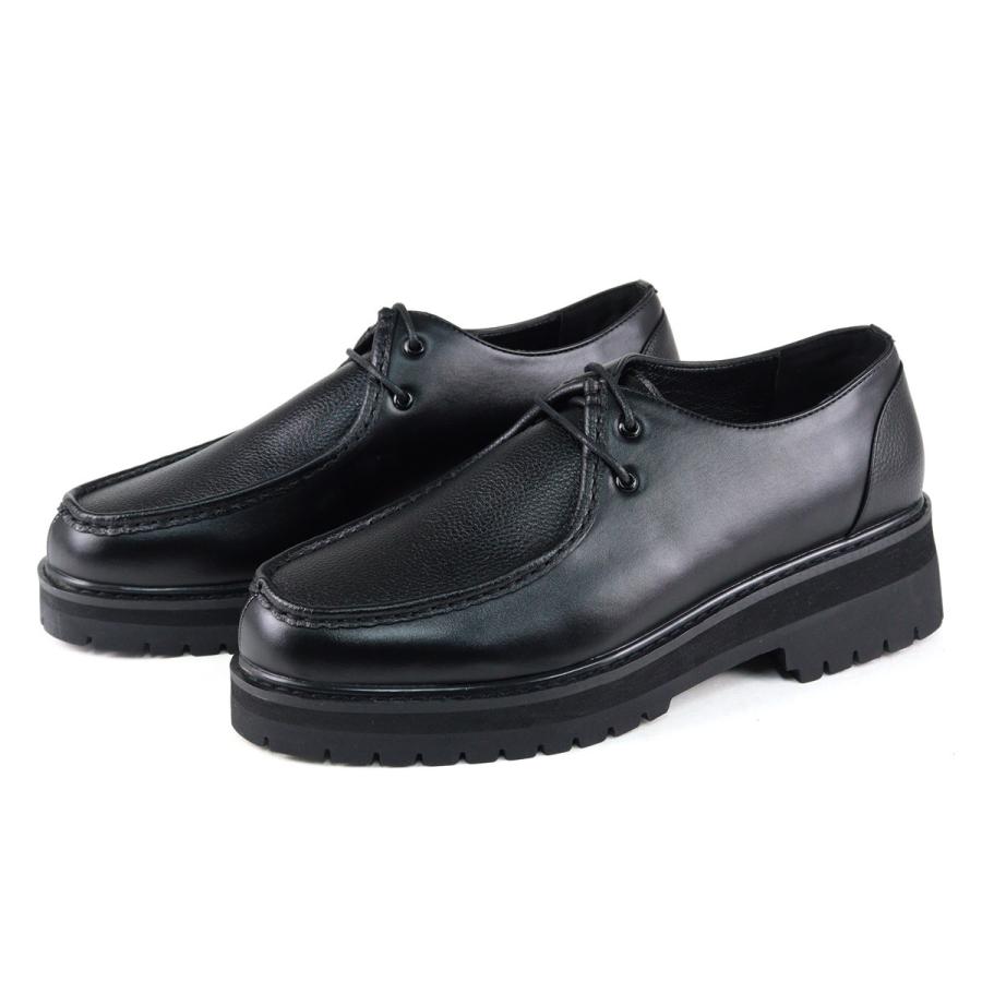 Dedes 革靴 メンズ 黒 厚底 5cm チロリアン カジュアル ビジネス 防滑  