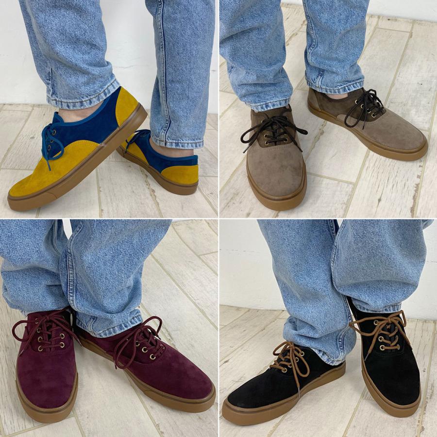 スニーカー メンズ おしゃれ 大人 おすすめ スエード バイカラー ガムソール ローカット レースアップ 黒 靴 No 2397 25 0cm 28 0cm a 123 2397 靴のジールマーケット 通販 Yahoo ショッピング