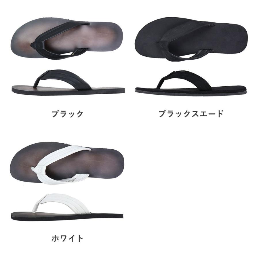 サンダル メンズ ビーチサンダル 黒 レザー トング ビーサン 夏