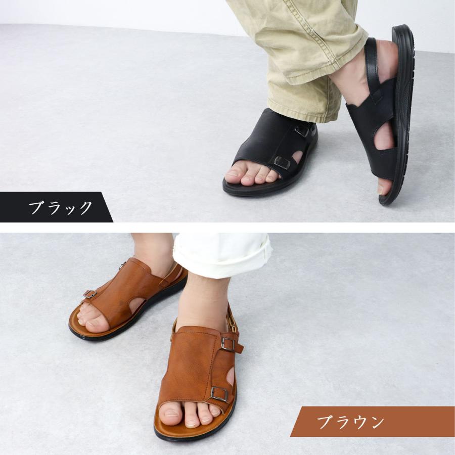 サンダル メンズ 軽量 ダブルモンク 春 夏 25-27.5cm No.2409 AAA+