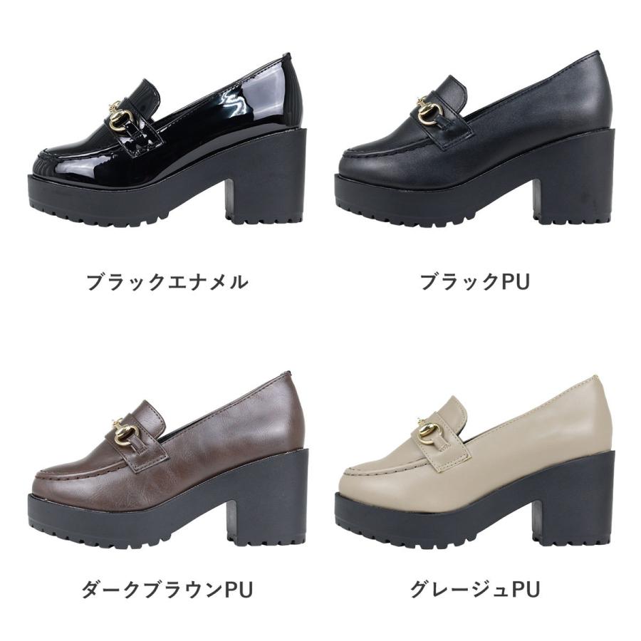 LibertyDoll ローファー レディース 厚底 ヒール 痛くない 8cm 黒