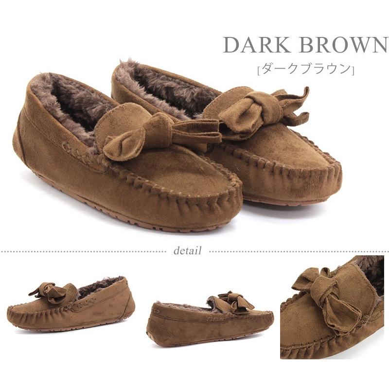 ALMO モカシン シューズ レディース 抗菌防臭 撥水加工リボン フェイク