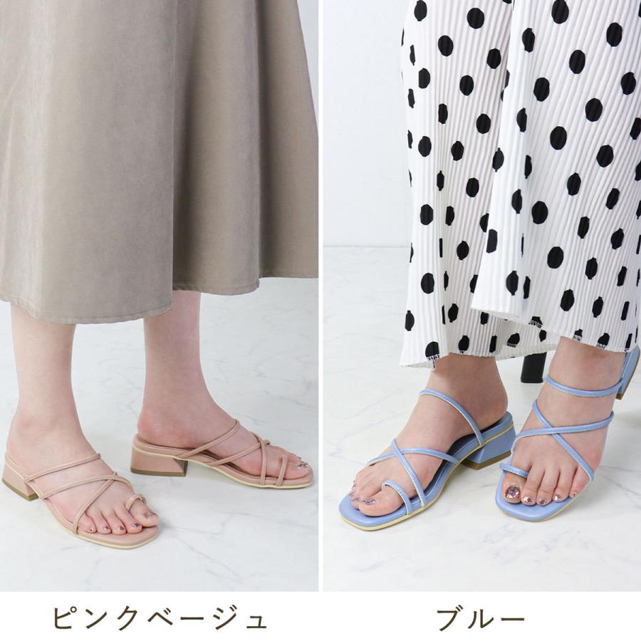 サンダル レディース ローヒール 3cm トング 2way ストラップ 春 夏 22.5-24.5cm No.4110 セット割引対象1足税込2750円｜mens-sanei｜24