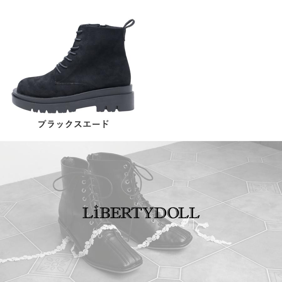 LibertyDoll ブーツ レディース ショート 厚底 5cmヒール 黒 LibertyDoll ブーツ レディース ショート 厚底 5cmヒール 黒