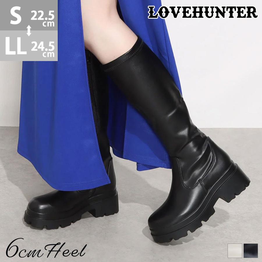 LOVEHUNTER ブーツ レディース ロング 厚底 6cmヒール LOVEHUNTER ブーツ レディース ロング 厚底 6cmヒール