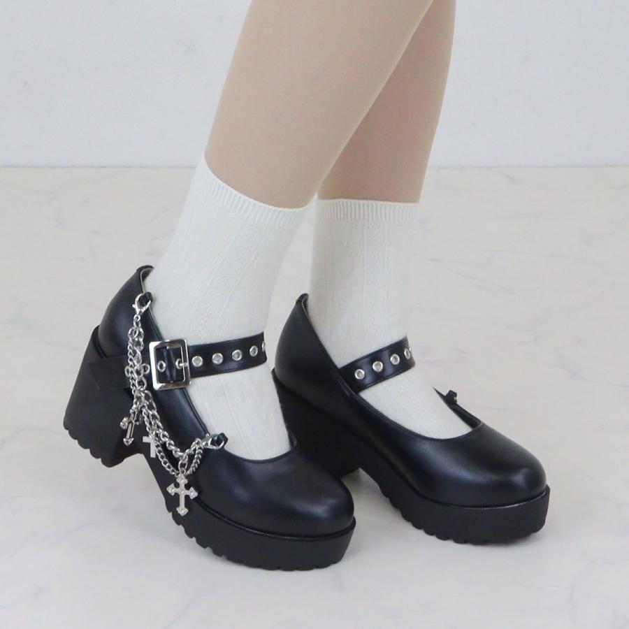 LOVEHUNTER（ラブハンター） パンプス ストラップ 厚底 8cm クロス