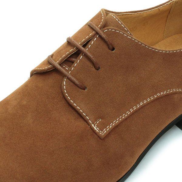 オックスフォードシューズ メンズ 黒 スエード 外羽根 プレーントゥ