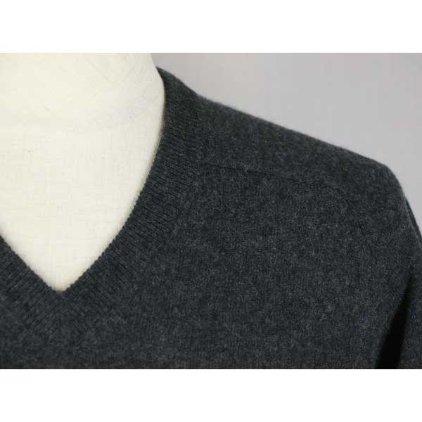ファッズ カシミヤ100％ Vネックセーター 濃グレー : MENS SHOP 