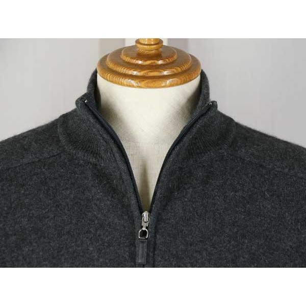 ファッズ カシミヤ100％ ジップハイネックセーター 濃グレー : MENS 