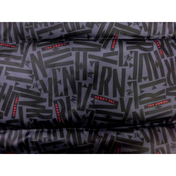 秋冬 ヘンリーバル ダウンジャケット/パーカ- ロゴプリント柄 濃グレ