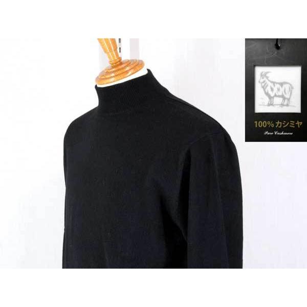 Pure Cashmere カシミヤ100% ハイネックセーター 黒 【M】【L】【LL】 :w-knit2014hnt-01:MENS