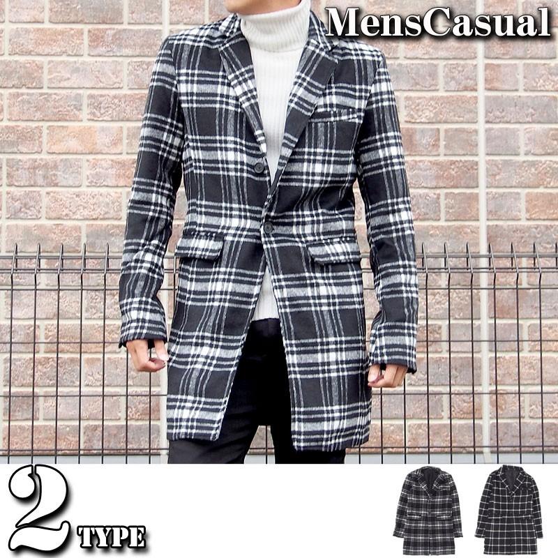 チェスターコート メンズ ロングコート タータンチェック柄 ウインドウペン Jkt 52 Mc メンズカジュアル通販mc エムシー 通販 Yahoo ショッピング