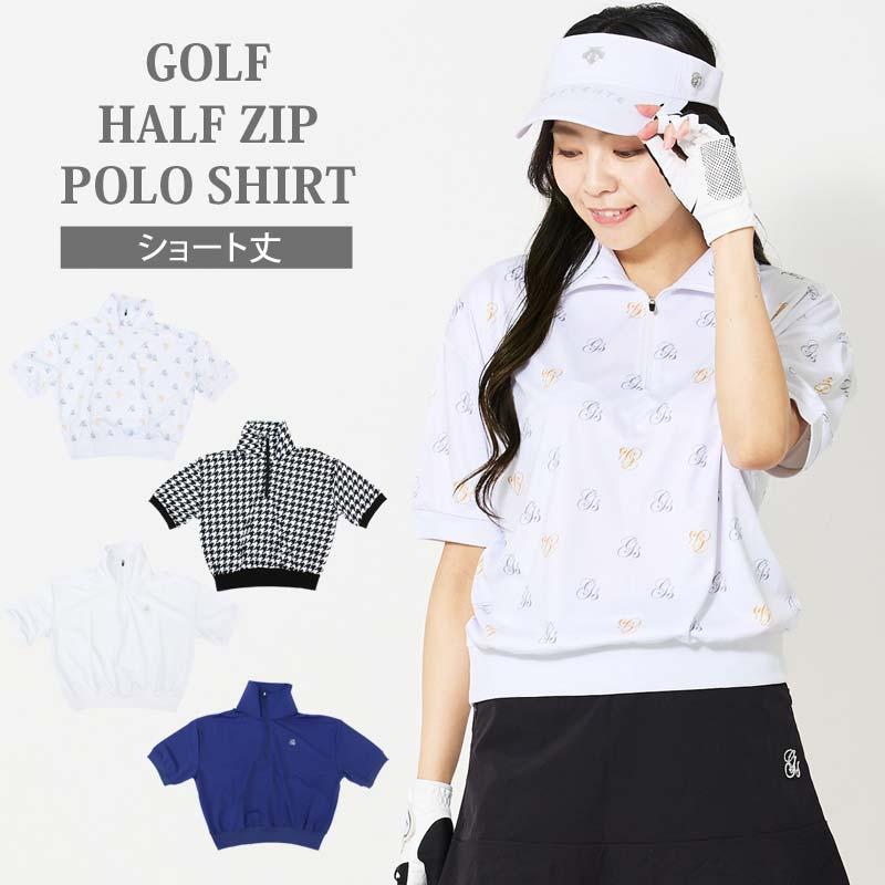 ゴルフウェア レディース gs GOLF ハーフジップ リブトップス ゴルフウェア レディース gs GOLF ハーフジップ リブトップス