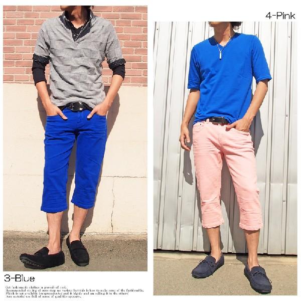 クロップドパンツ メンズ ショートパンツ ハーフパンツ ストレッチ 無地｜menscasual｜06