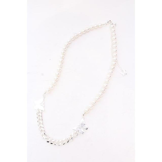 STUGAZI / ネックレス.Silky Silver Butterfly パールxシルバー O-25 