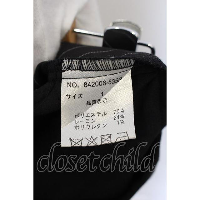 NO ID★TRストレッチ ピンストライプ サルエルパンツ★ドレープ変形 灰 1 NO ID. / TRストレッチピンストライプサルエルトラウザーズパンツ 1