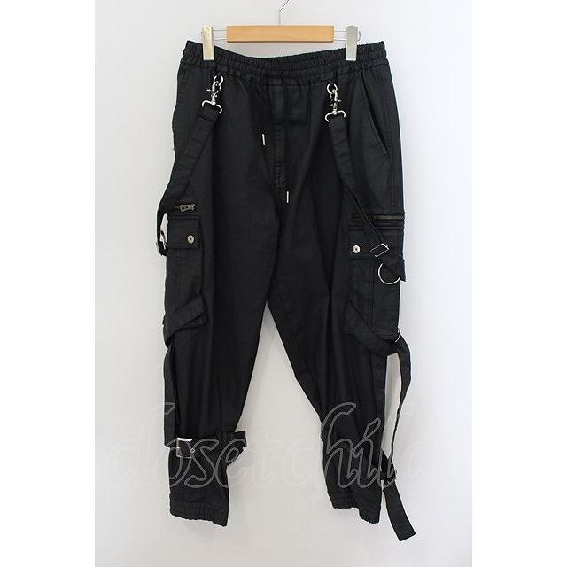 CIVARIZE / サスペンダー付きコーティングカーゴパンツ 46 ブラック O 