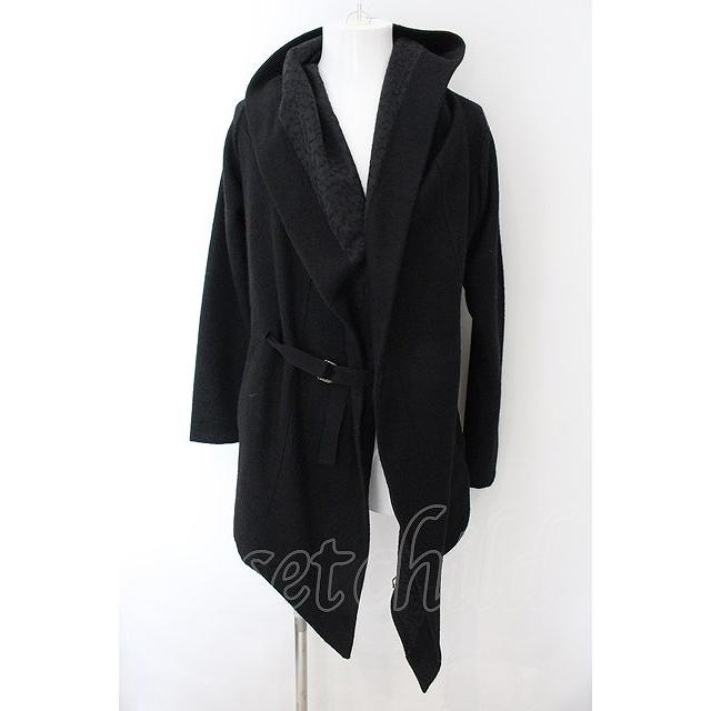 ヘルムートラング 変形ロングカーディガン ブラック 未使用 B754 ヘルムートラング ウール ロングカーディガン ヘルムートラング ウール