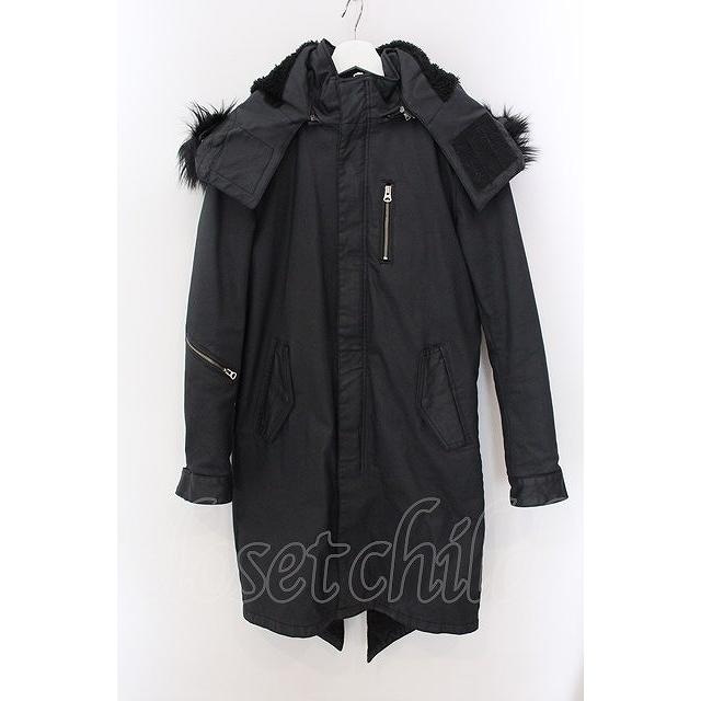 CIVARIZE / Arsenalファー付きコーティングモッズコート 44 ブラック O