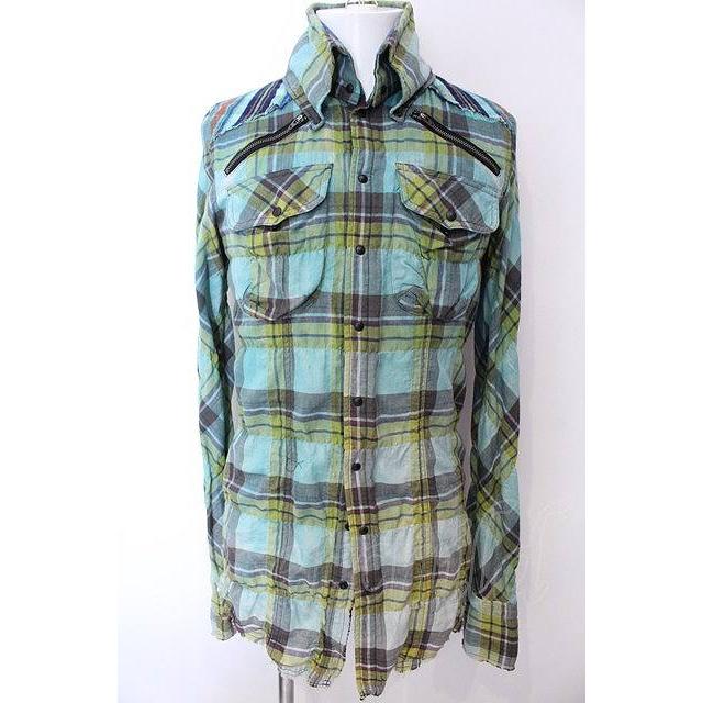 LGB / SHIRT-G/STD/M チェックシャツ【メンズ1】 1 グリーン O