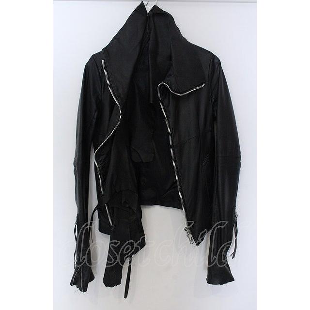 EKAM / ゴートスキン変形ライダースジャケット L ブラック O-25