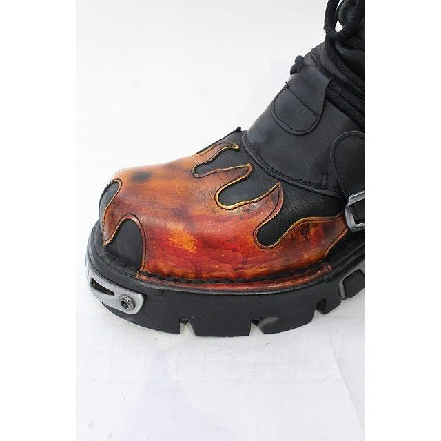 New Rock / リアクターフレイムブーツ 40（25cm） ブラックxレッド O
