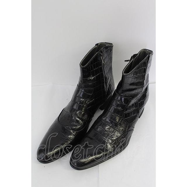 SALE】5351pour les Hommes ブーツ.クロコ型押し /ブラック/46 T-22-06