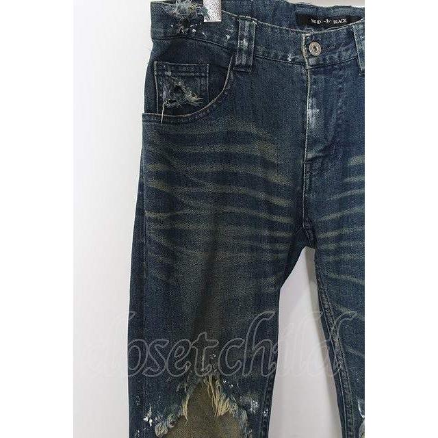NO ID. パンツ.RESURRECTION コラボ ストレッチデニムデストロイ加工 