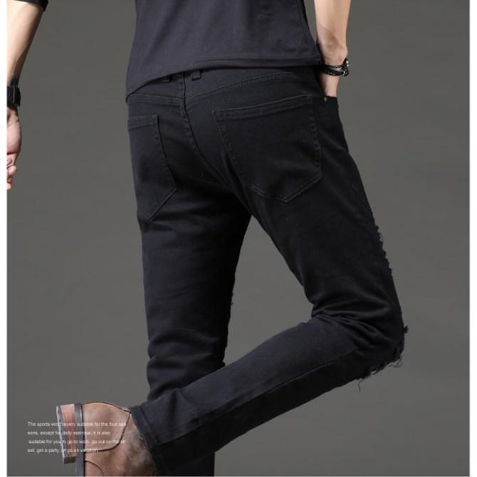 ジーパン メンズ ハイパーストレッチ スキニーパンツ ダメージ 加工 ホワイトデニム スリムパンツ 黒 白 Acd851 メンズファッション 通販 Yahoo ショッピング