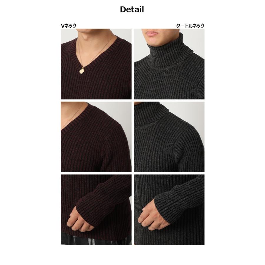 ニット メンズ Vネック タートルネック セーター メンズニット リブニット ニットセーター リブ編み タイト インナー スタイリッシュニット Aclt メンズファッション 通販 Yahoo ショッピング