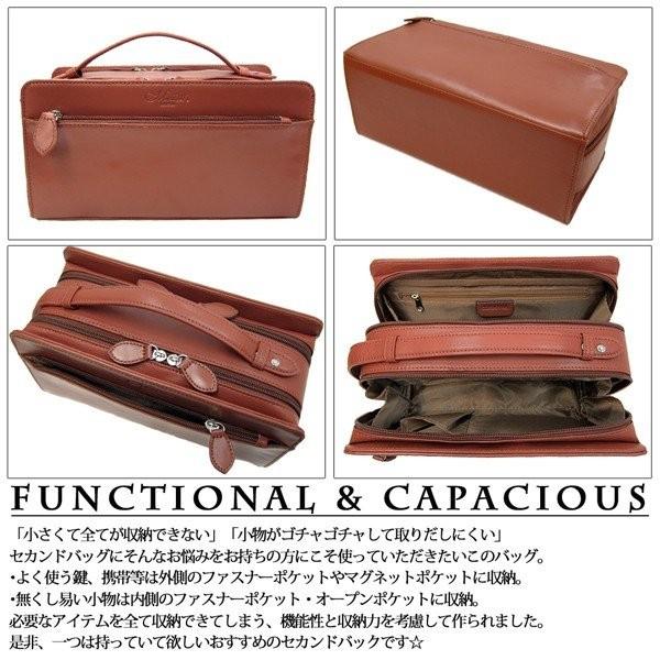 セカンドバッグ メンズ バッグ 本革 コードバン 馬革 ダブルファスナー 