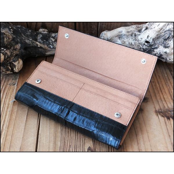 財布 メンズ 長財布 本革 レザー レディース カイマン ワニ革