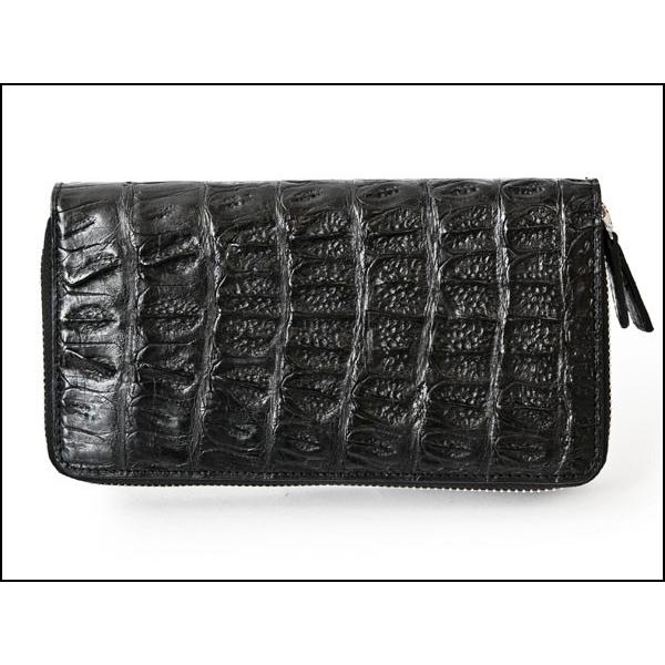 クロコダイル 0520CA  長財布 ブラック  CROCODILE カイマンベリー  クロコダイル カイマンワニ革 長財布 メンズ ラウンドファスナー カイマンクロコ