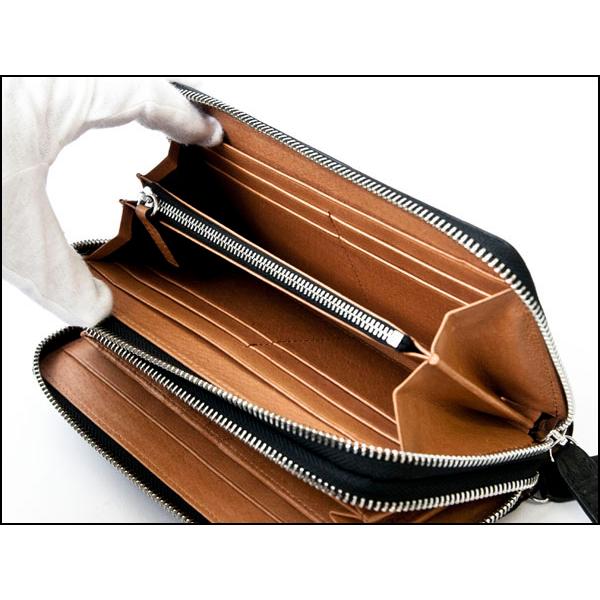 新年特価★ゴダン カイマンクロコワニ革 Wジッパー 長財布ベルト付 8055BK 長財布 本革 レザー メンズ カイマン ワニ革 クロコダイル ダブル