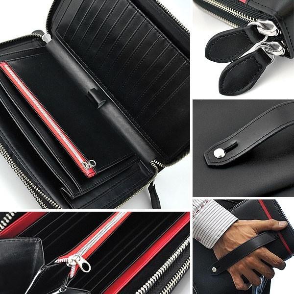 セカンドバッグ メンズ バッグ 本革 馬革クロスラインクラッチバッグ