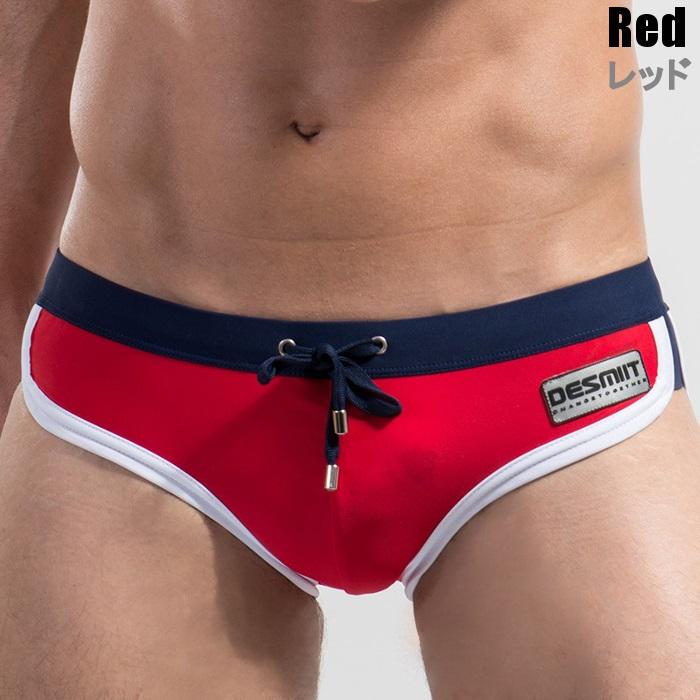 男性水着 メンズスイムウェア 海パン 競パン 競泳パンツ ビキニタイプ ブーメランパンツ ツートンカラー パイピング Desmiit (dedms03) | ブランド登録なし | 18