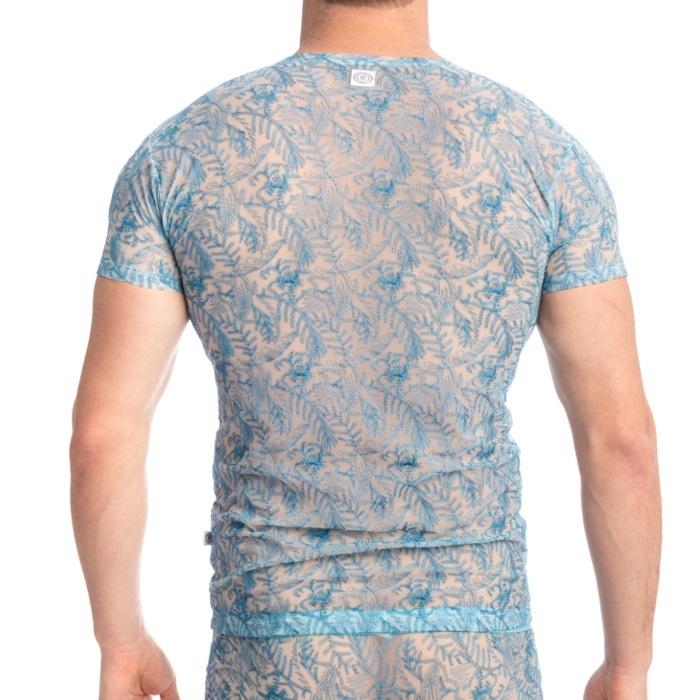 男性用 メンズTシャツ フランス高級下着 ルームウェア メンズ インナー L'Homme Invisible Icy Tropics レース メッシュ Ｔシャツ(my73-icy-021)｜mensrunway｜04